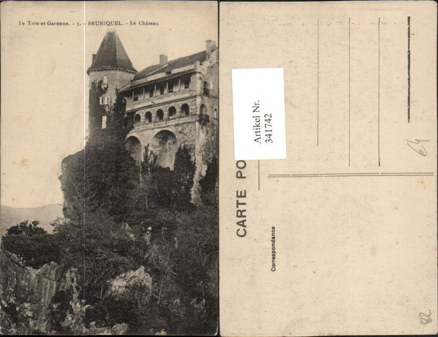 341742,Midi-Pyrenees Tarn-et-Garonne Bruniquel Le Chateau Schloss