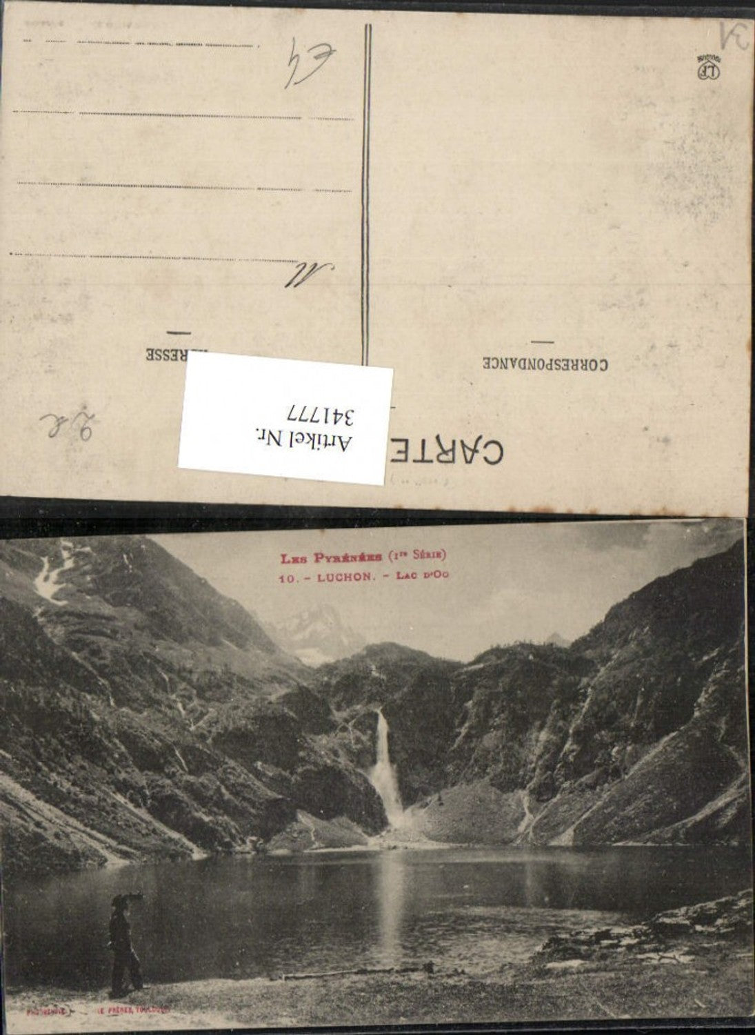 341777,Midi-Pyrenees Haute-Garonne Luchon Lac d'Oo See Wasserfall Bergkulisse