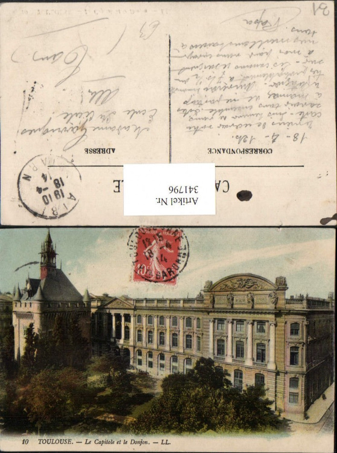 341796,Midi-Pyrenees Haute-Garonne Toulouse Le Capitole et le Donjon Gebäude