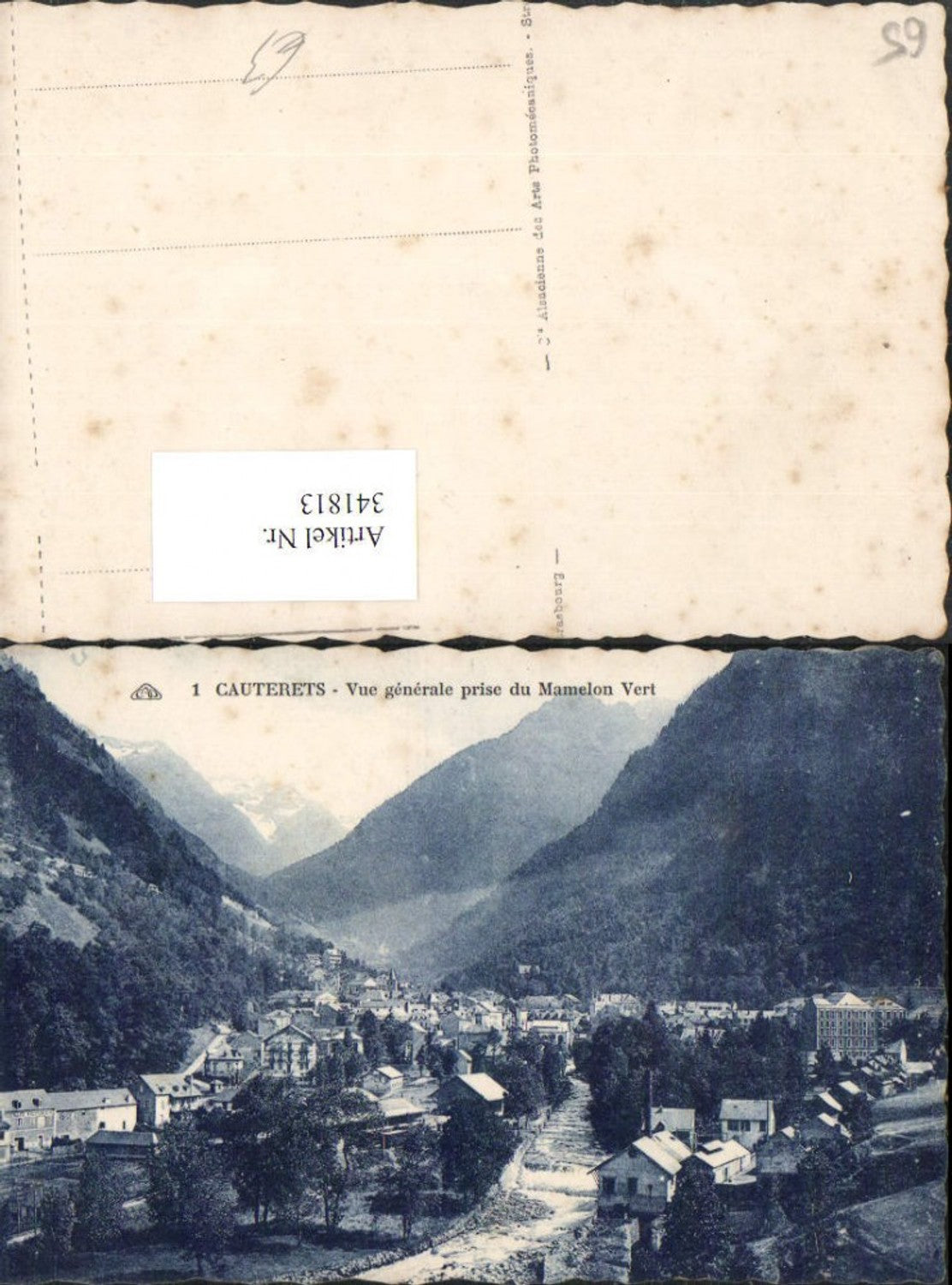 341813,Midi-Pyrenees Hautes-Pyrenees Cauterets Vue generale prise du Mamelon Vert Totale