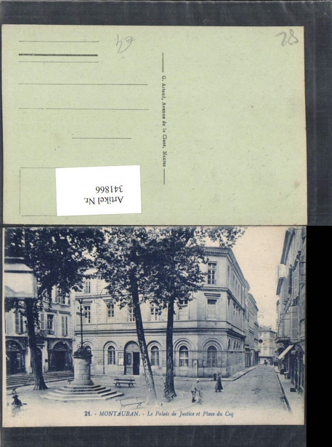 341866,Midi-Pyrenees Tarn-et-Garonne Montauban La Palais de Justice et Place du Coq Justizpalast