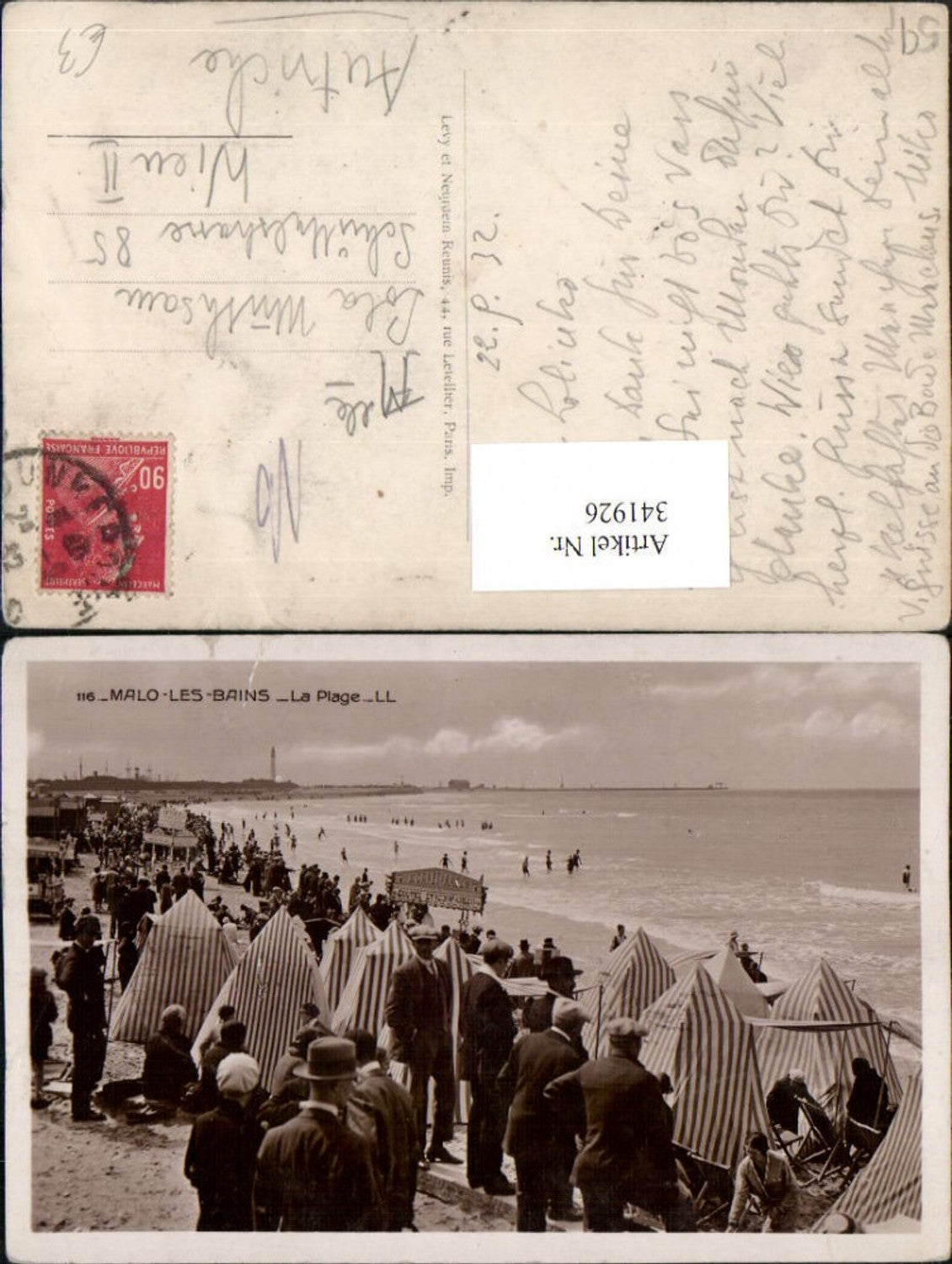 341926,Nord-Pas-de-Calais Nord Malo-les-Bains La Plage Strand Strandleben