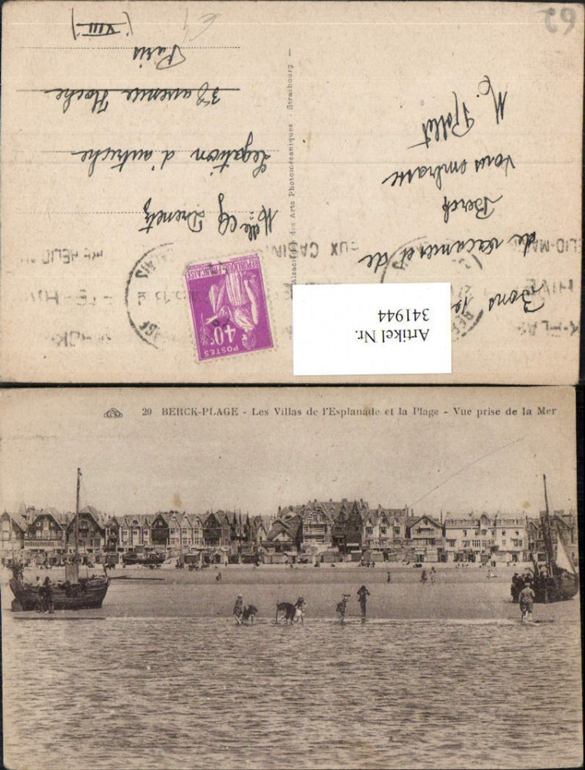 341944,Nord-Pas-de-Calais Pas-de-Calais Berck-Plage Les Villas et la Plage Strand