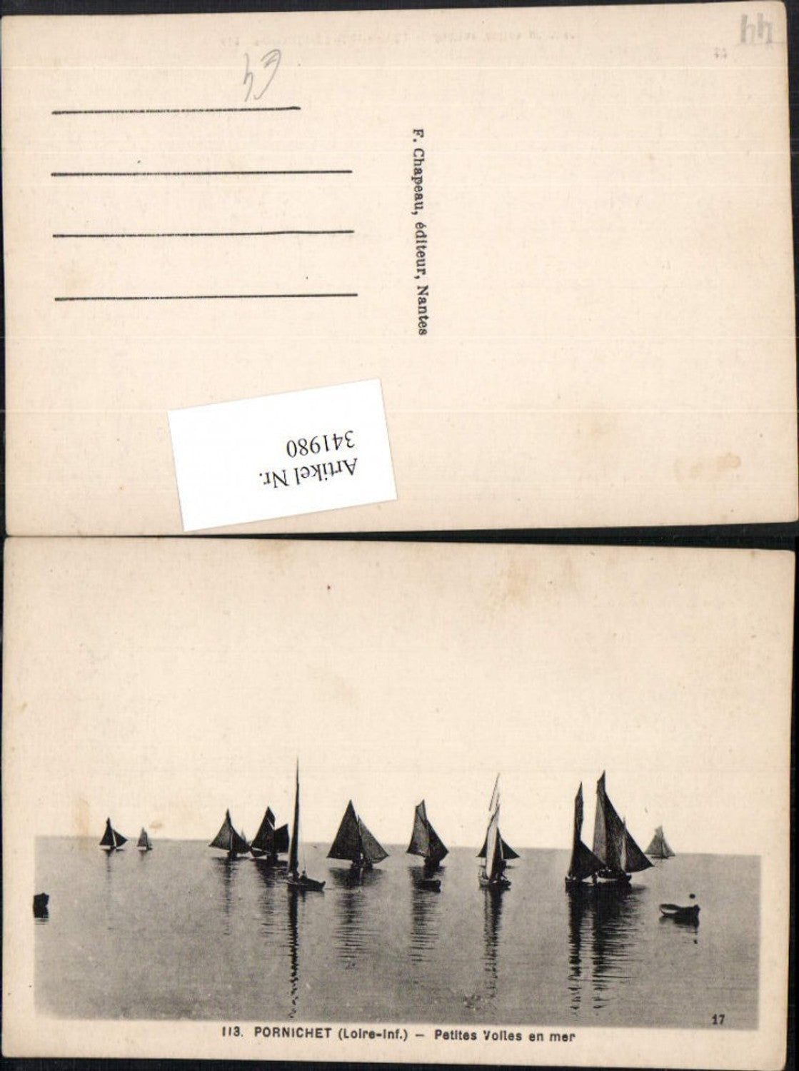 341980,Pays de la Loire Loire-Atlantique Pornichet Petites Volles en mer Sailboats