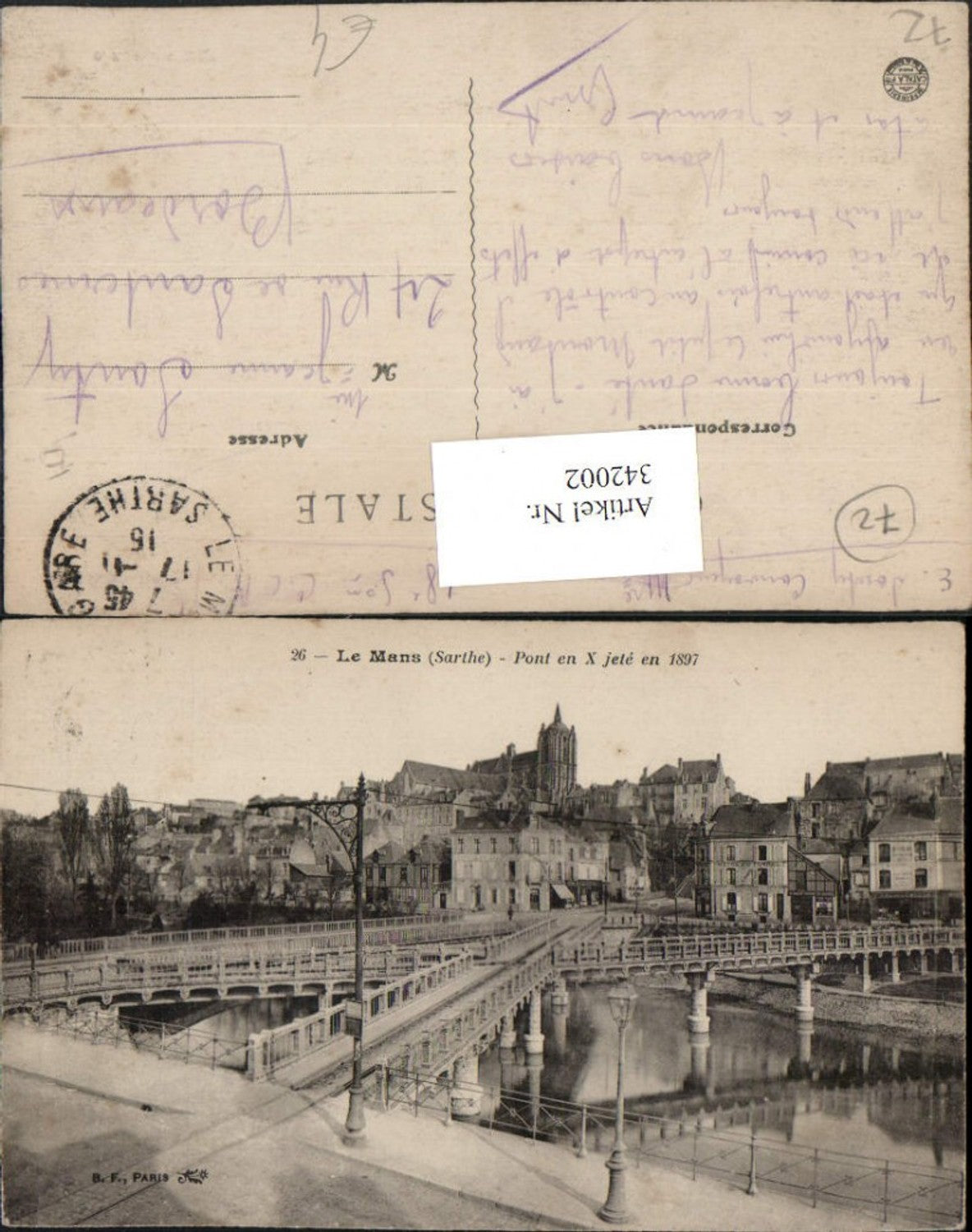 342002,Pays de la Loire Sarthe Le Mans Pont en X Brücken