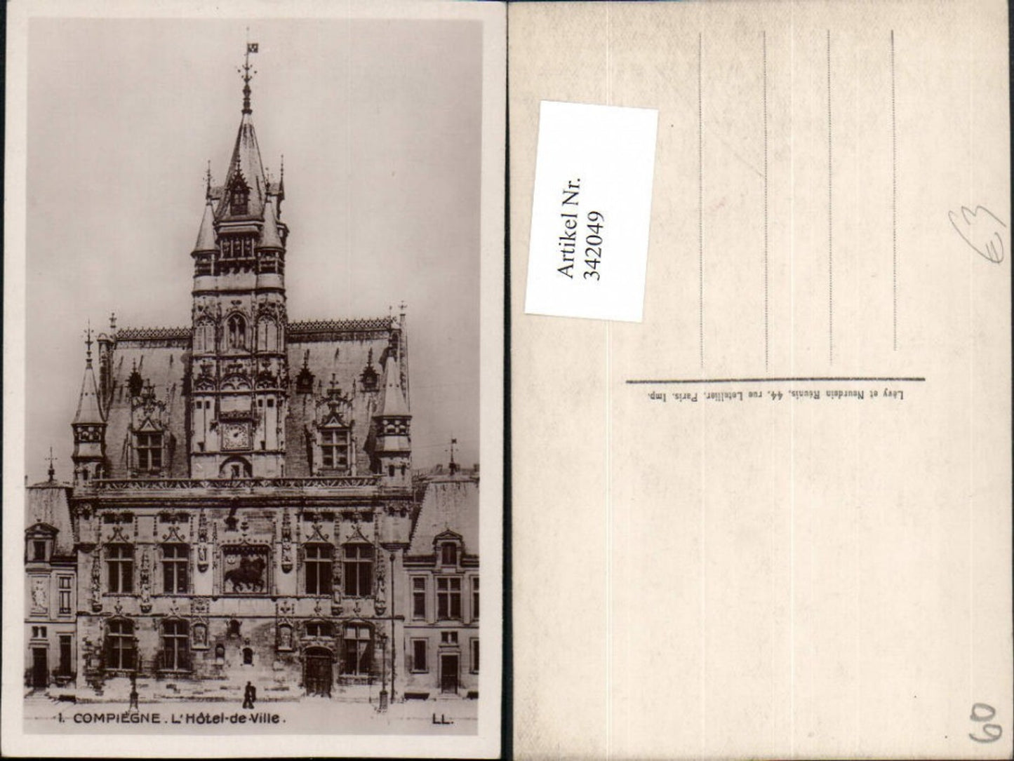342049,Picardie Oise Compiegne L'Hotel de Ville Rathaus