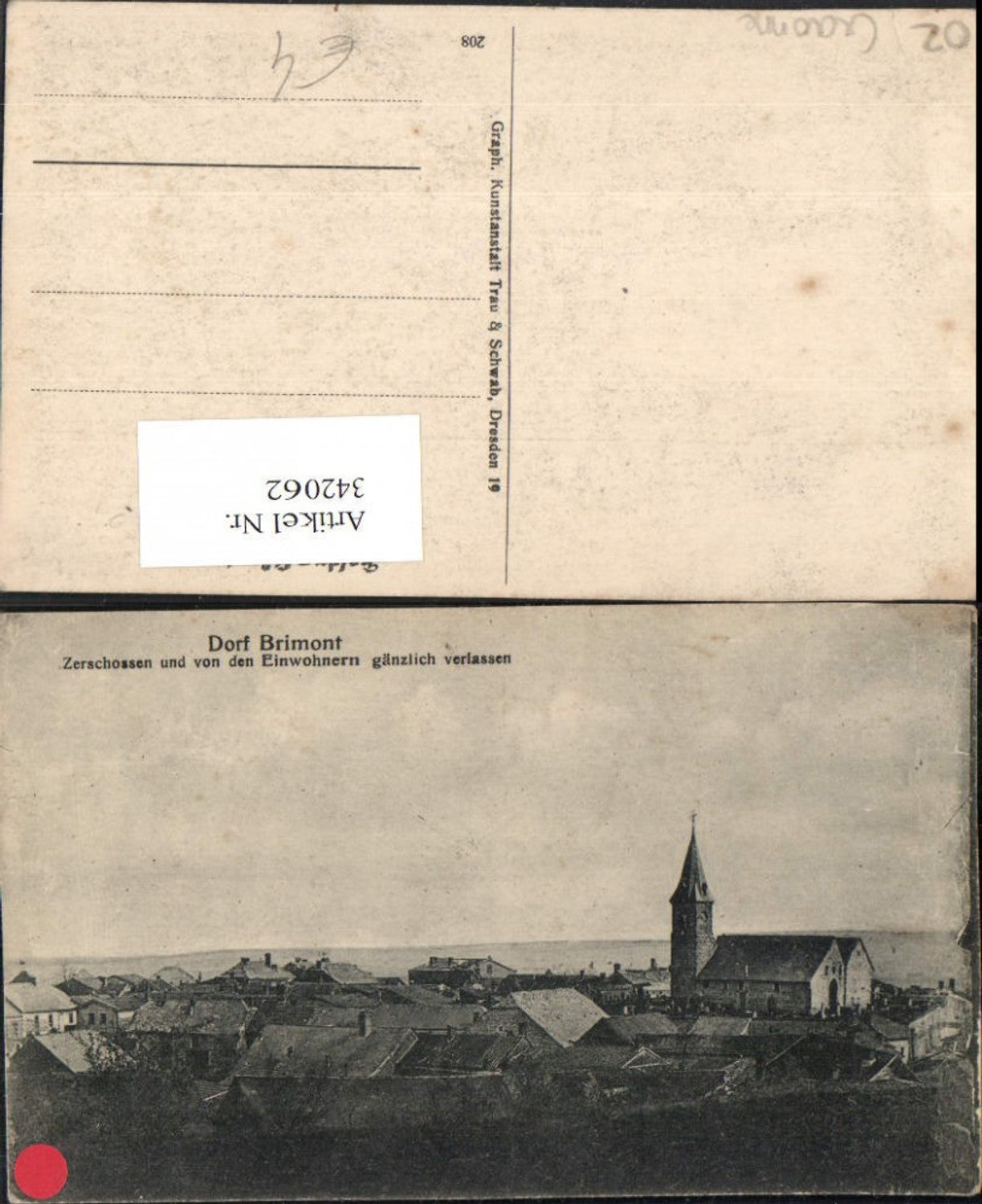 342062,Picardie Aisne Brimont zerschossenes und verlassenes Dorf Totale