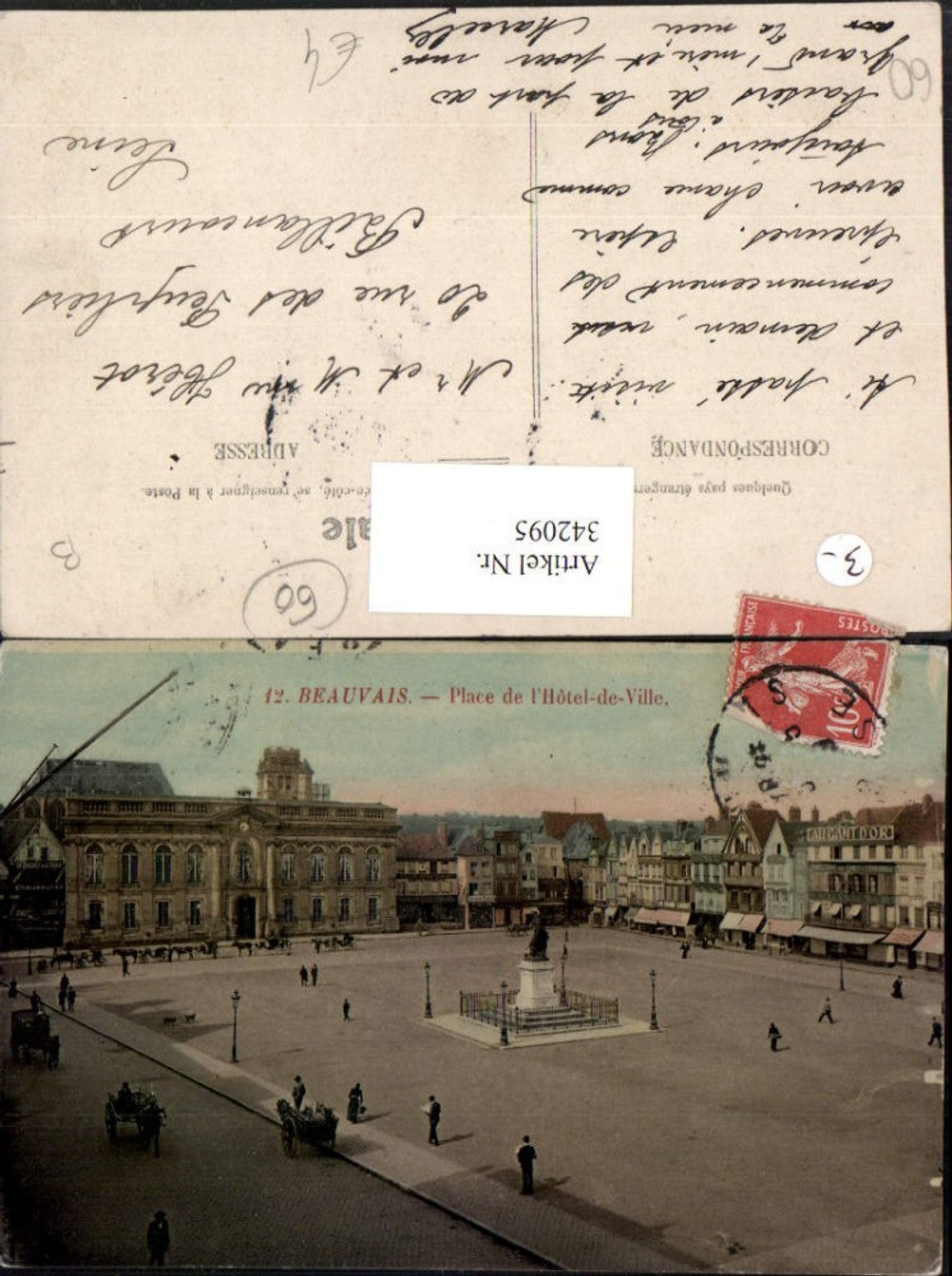342095,Picardie Oise Beauvais Place de l'Hotel de Ville Rathaus Platz