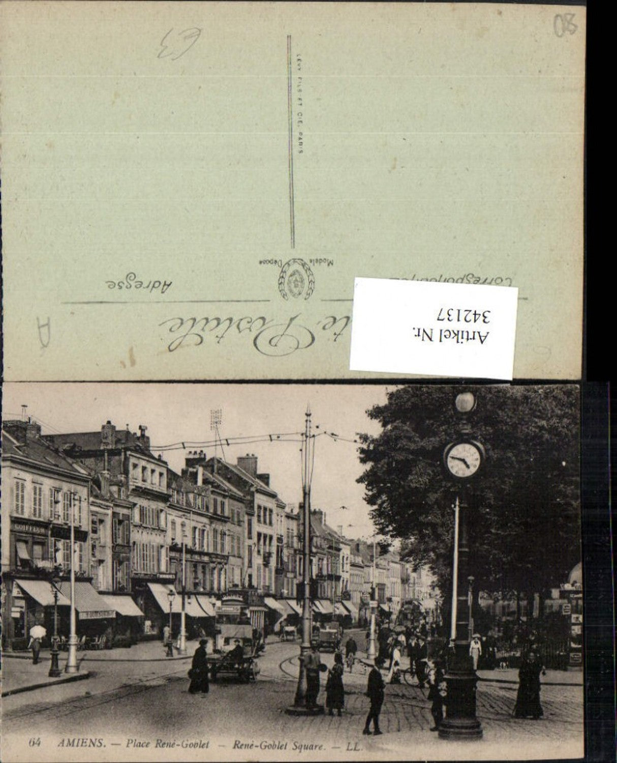 342137,Picardie Somme Amiens Place Rene Goblet Straßenansicht Straßenbahn
