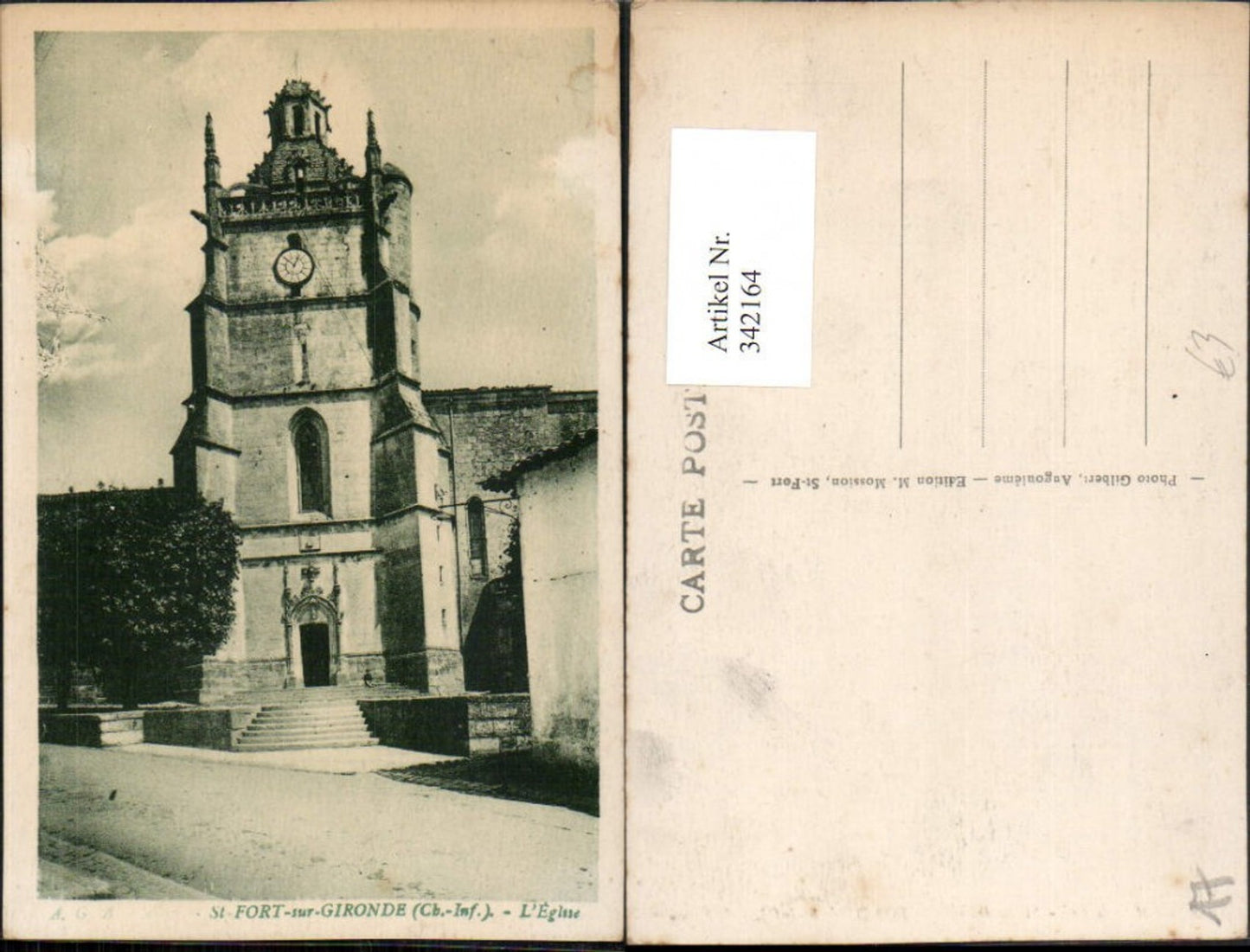 342164,Poitou-Charentes Charente-Maritime St-Fort-sur-Gironde l'Eglise Kirche