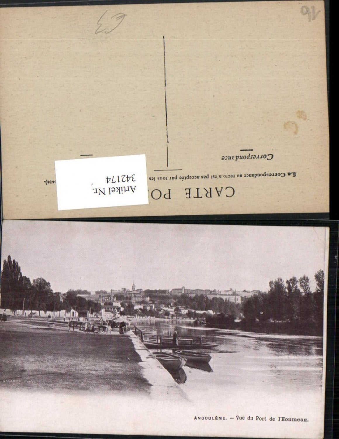 342174,Poitou-Charentes Charente Angouleme Vue du Port de l'Homeau Teilansicht Fluss