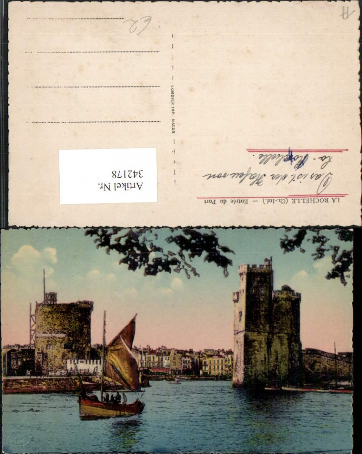 342178,Poitou-Charentes Charente-Maritime La Rochelle Entree du Port Hafen Einfahrt Segelboot