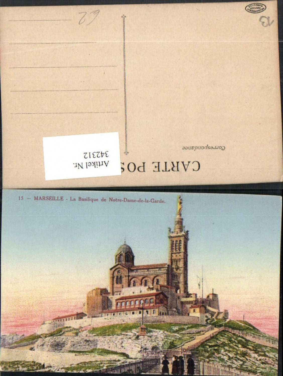 342312,Provence-Alpes-Cote-Azur Bouches-de-Rhone Marseille La Basilique Notre-Dame Kirche