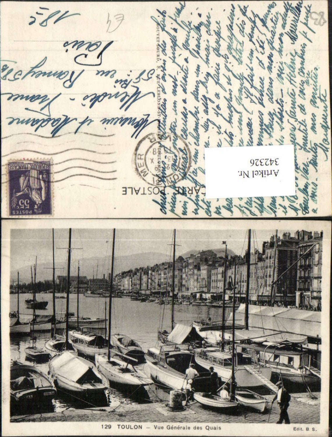 342326,Provence-Alpes-Cote-Azur Var Toulon Vue Generale des Quais Boote