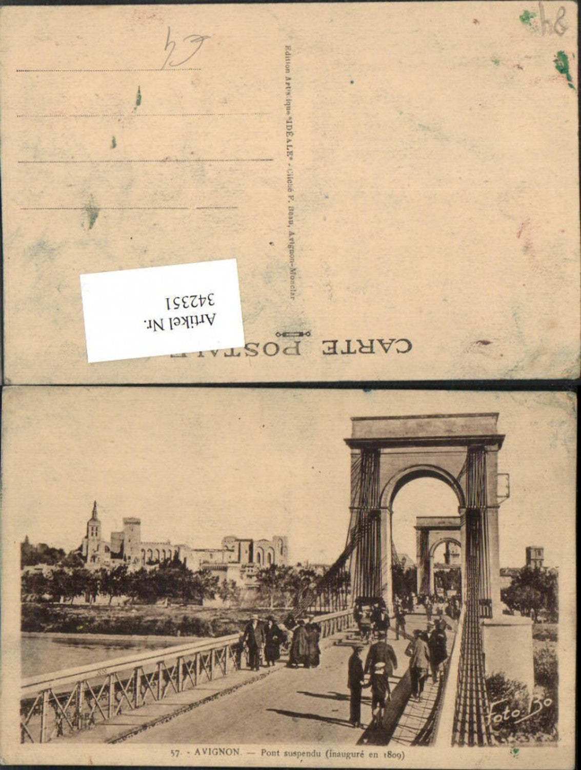 342351,Provence-Alpes-Cote-Azur Vaucluse Avignon Pont suspendu Brücke Blick zum Palais