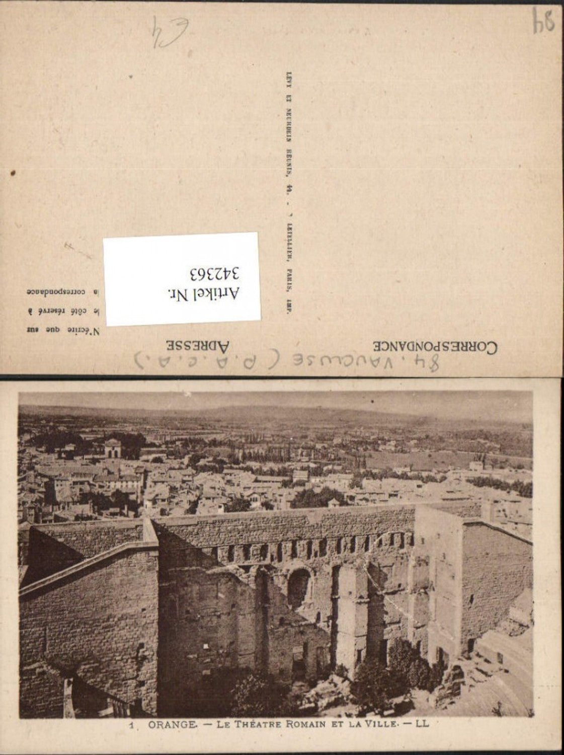 342363,Provence-Alpes-Cote-Azur Vaucluse Orange Le Theatre Romain et la Ville Theater