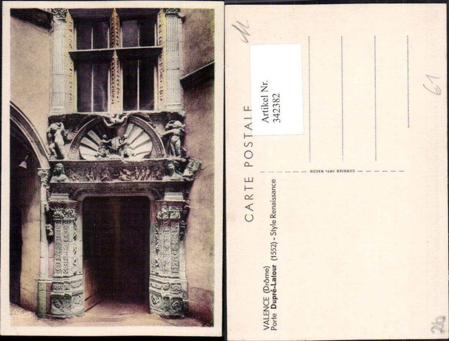 342382,Rhone-Alpes Drome Valence Porte Dupre-Latour Portal Tor