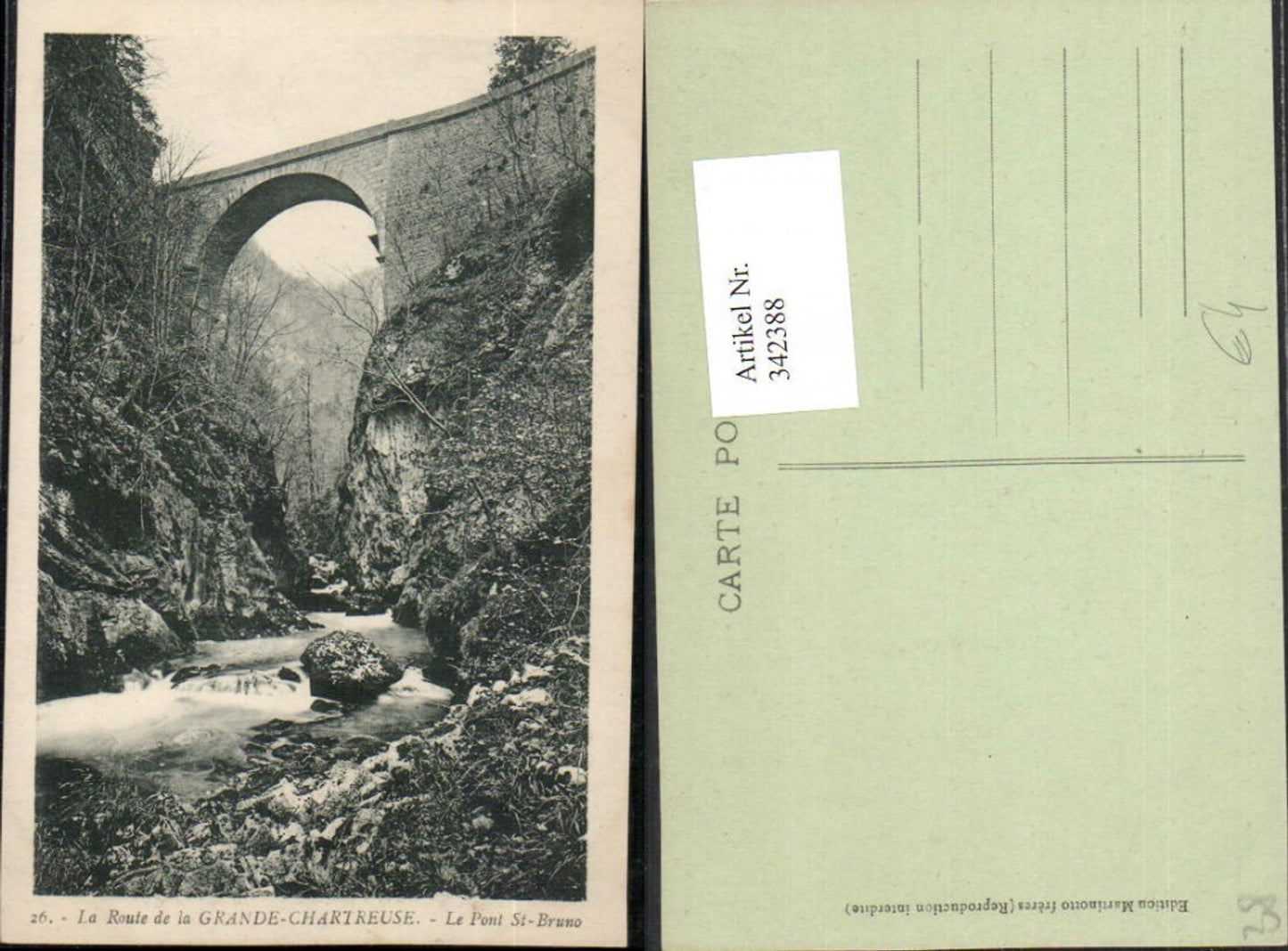 342388,Rhone-Alpes Isere Route de la Grande-Chartreuse Le Pont St-Bruno Brücke