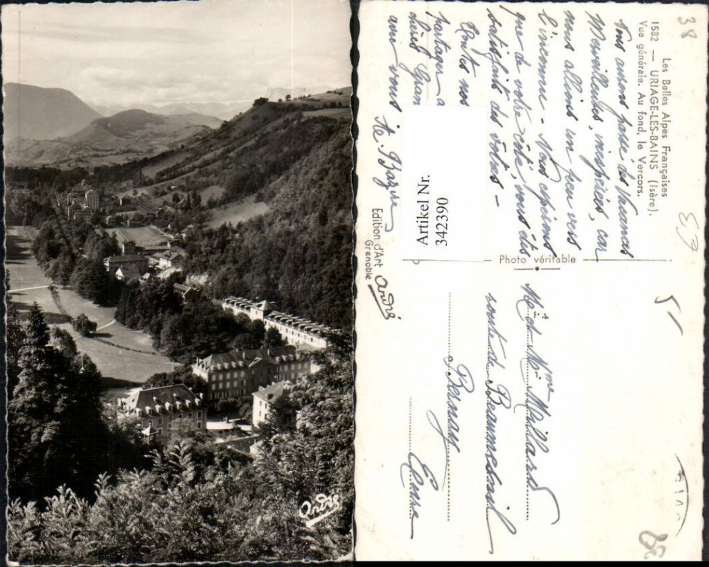 342390,Rhone-Alpes Isere Uriage-les-Bains Vue generale Totale