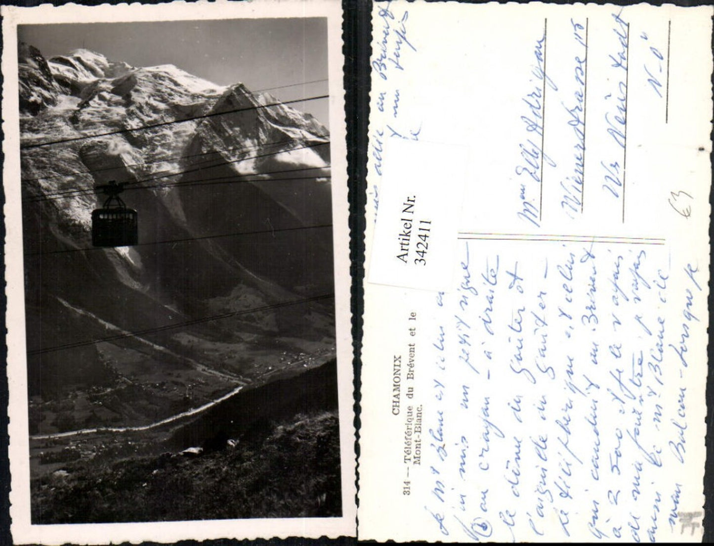 342411,Rhone-Alpes Haute-Savoie Chamonix Teleferique du Brevent et Mont-Blanc Seilbahn Bergkulisse