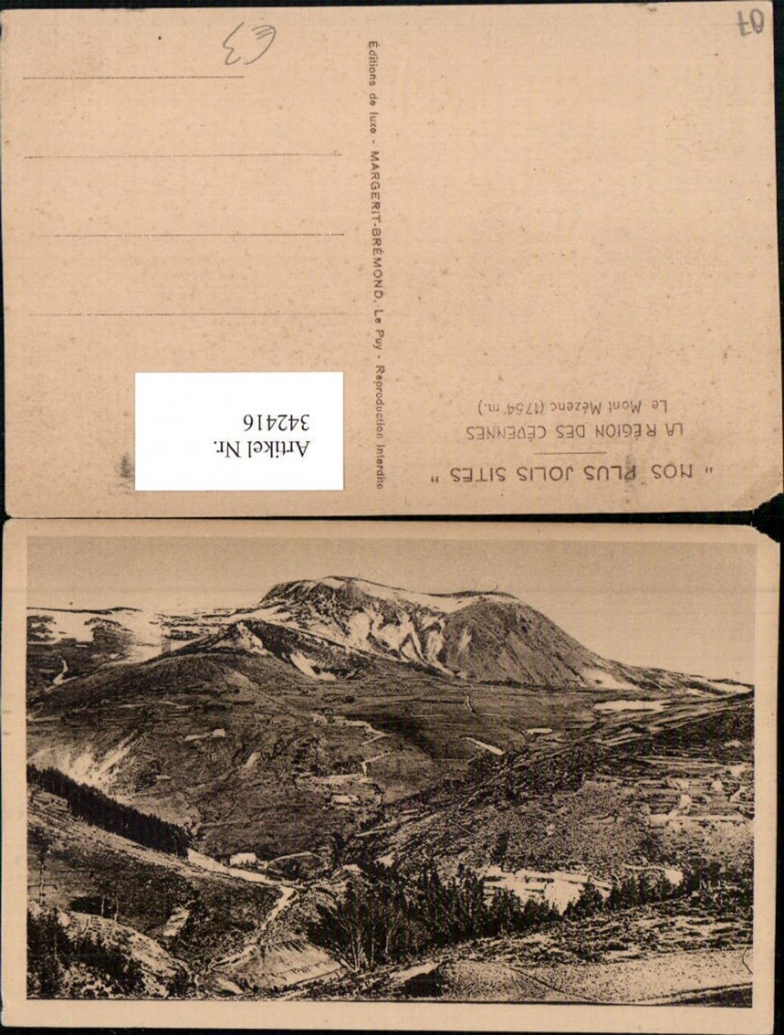 342416,Rhone-Alpes Ardeche La Region des Cevennes Le Mont Mezenc Bergkulisse