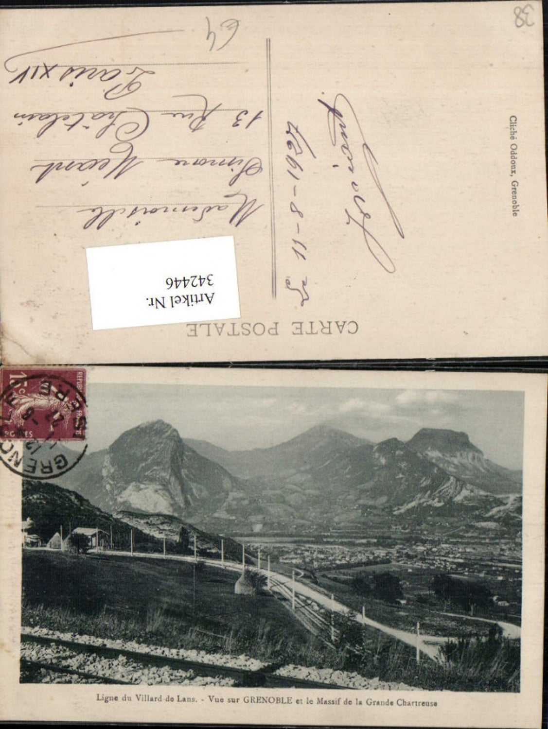 342446,Rhone-Alpes Isere Vue sur Grenoble et le Massif de la Grande Chartreuse Bergkulisse