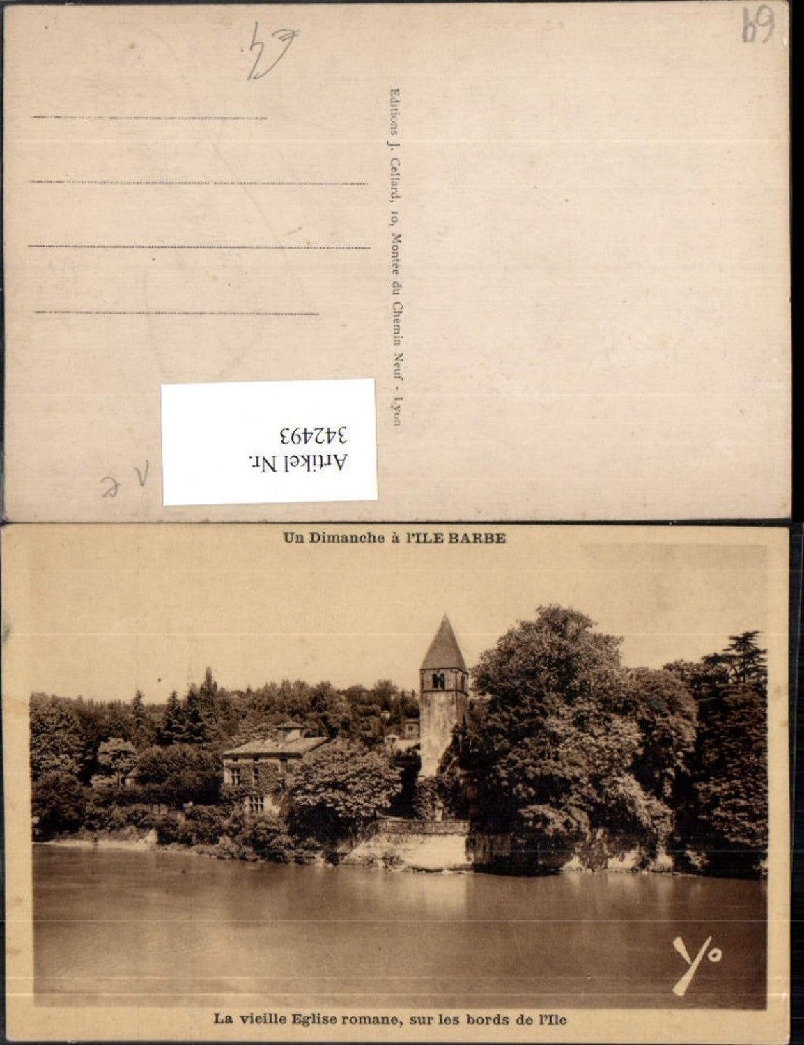 342493,Rhone-Alpes Rhone Ile Barbe La vieolle Eglise romane sur les bords de l'Ile Kirche