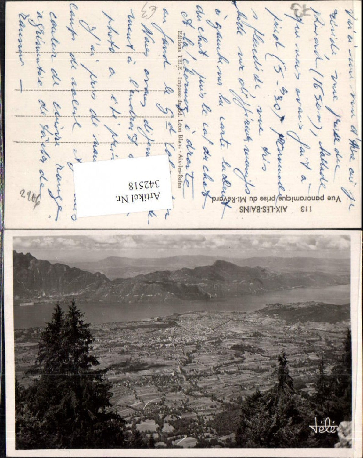 342518,Rhone-Alpes Savoie Aix-les-Bains Vue panoramique prise du Mt-Revard Totale