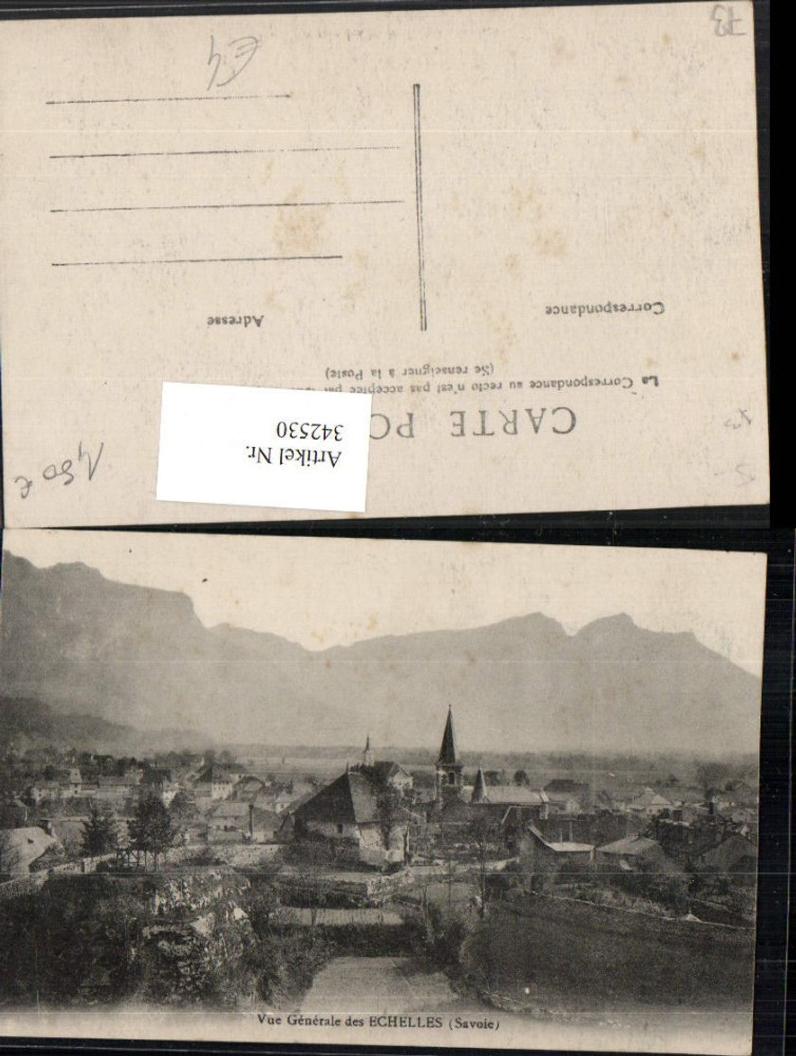 342530,Rhone-Alpes Savoie Echelles Vue Generale Totale Bergkulisse