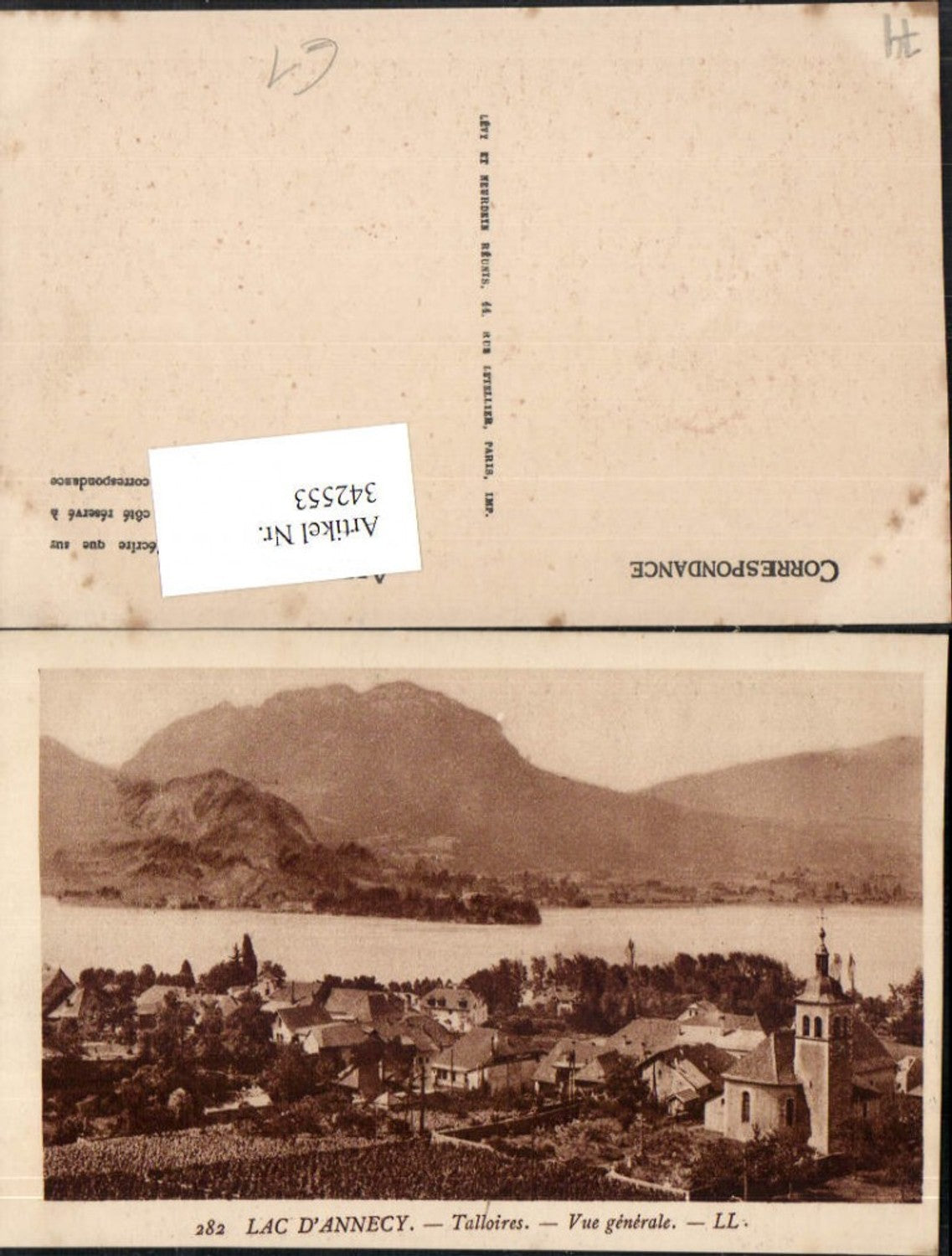 342553,Rhone-Alpes Haute-Savoie Lac d'Annecy Talloires Vue generale Totale