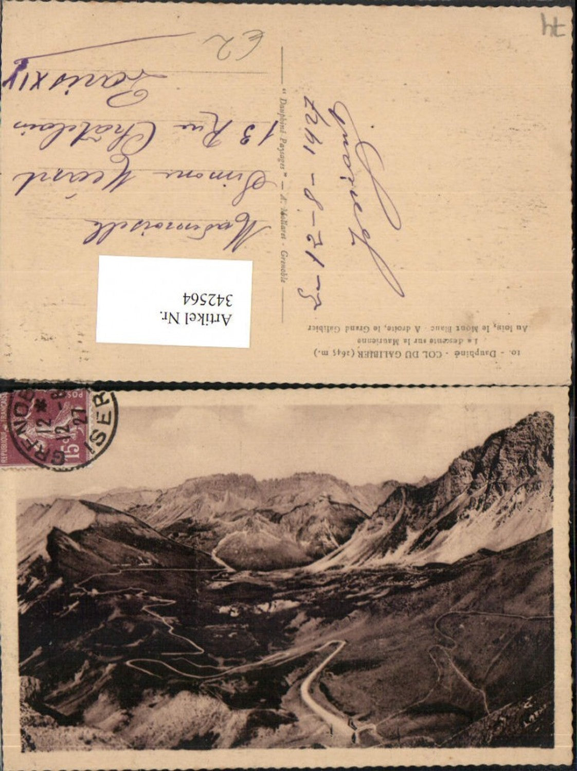 342564,Rhone-Alpes Haute-Savoie Dauphine Col du Galibier Bergkulisse
