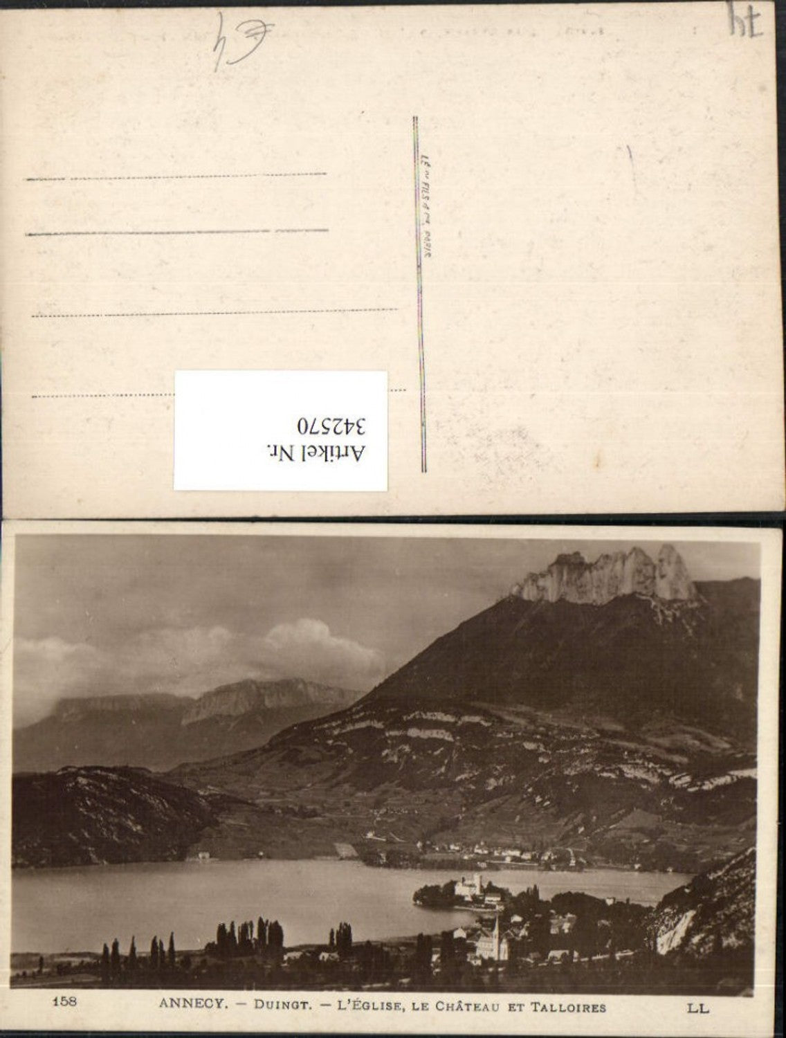 342570,Rhone-Alpes Haute-Savoie Annecy Duingt l'Eglise le Chateau et Talloires Bergkulisse