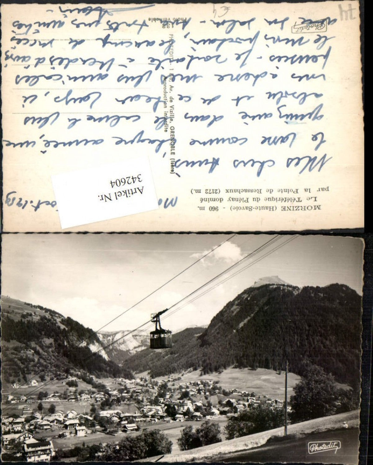 342604,Rhone-Alpes Haute-Savoie Morzine Le Teleferique du Plenay Totale Seilbahn