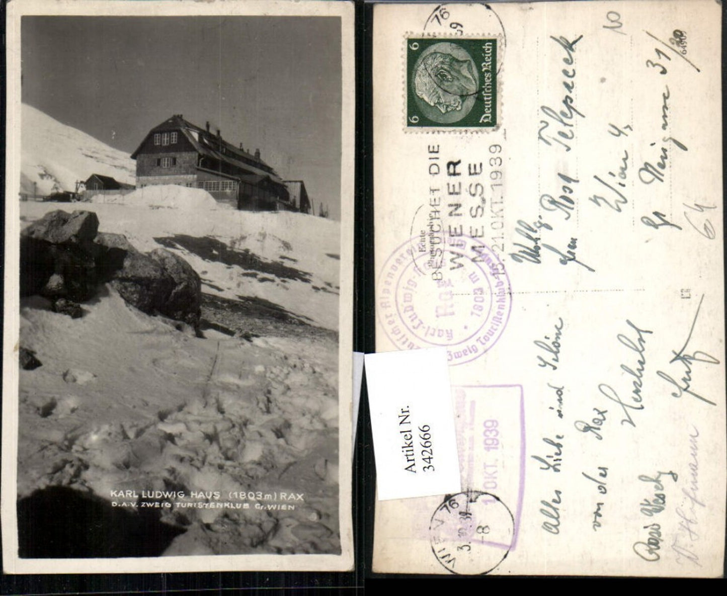 342666,Rax Karl-Ludwig-Haus Berghütte b. Reichenau Winterbild