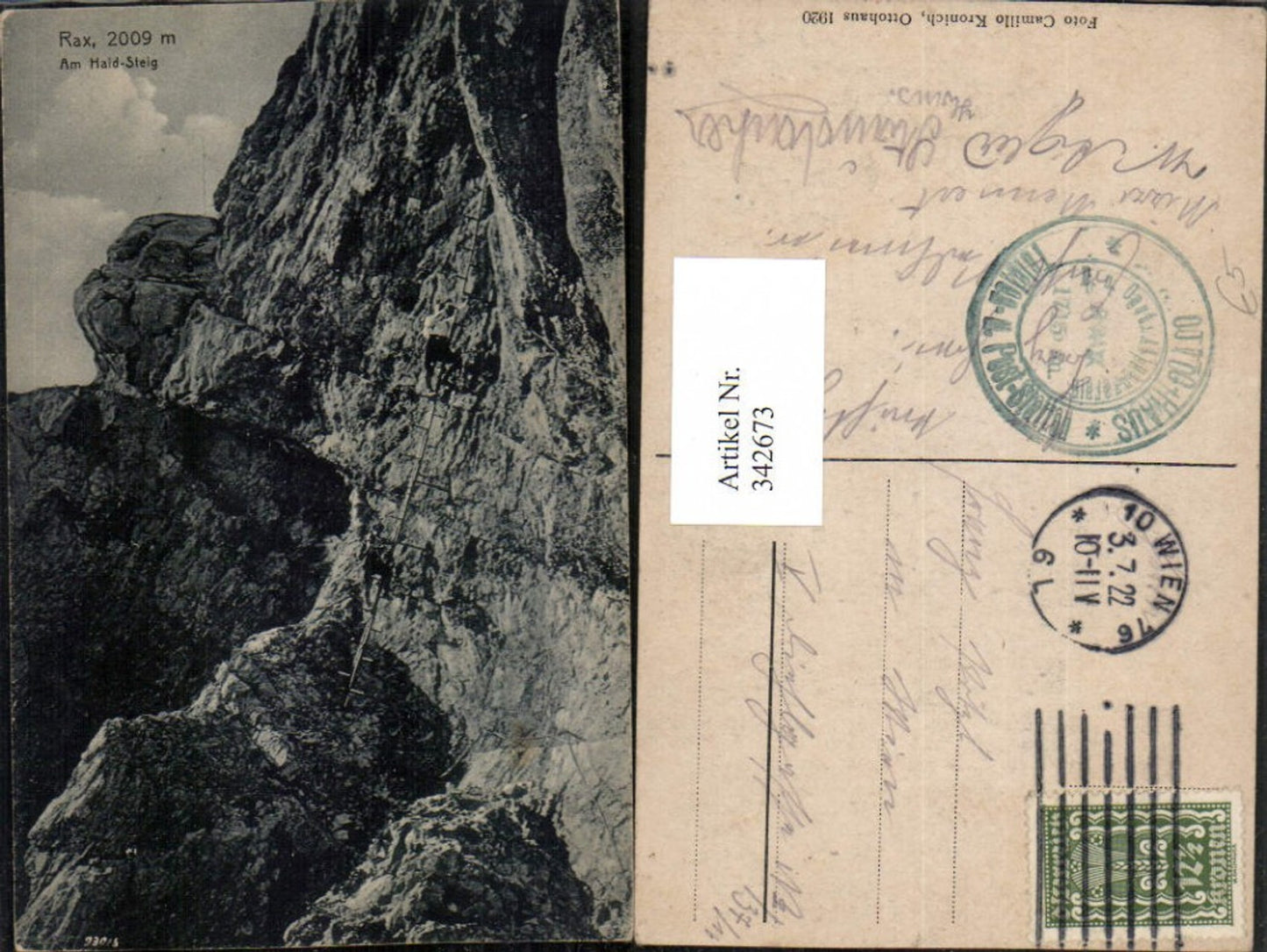 342673,Rax Am Haid-Steig b. Reichenau Felswand Bergsteiger Kletterer
