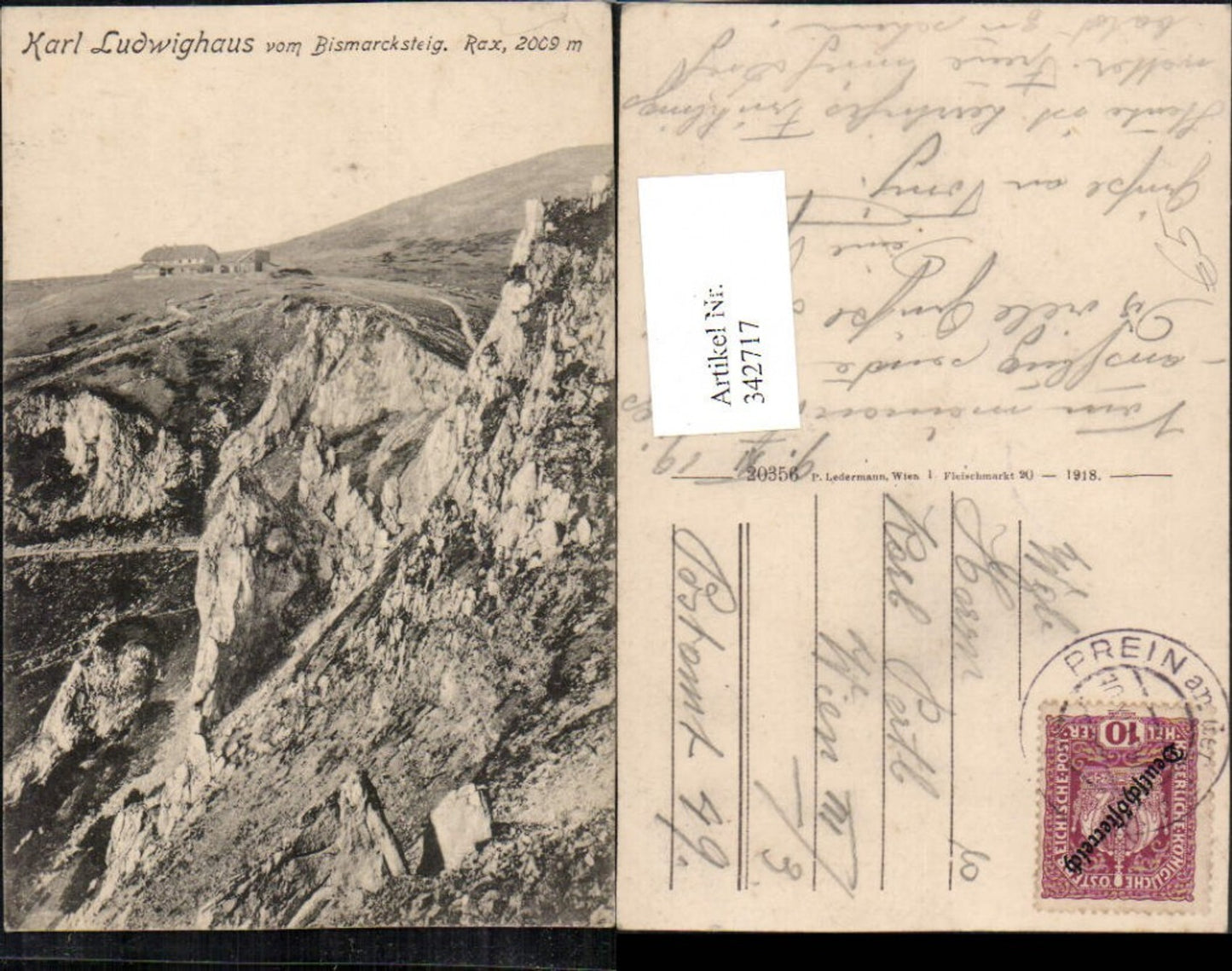 342717,Rax Karl Ludwig-Haus Berghütte vom Bismarcksteig b. Reichenau