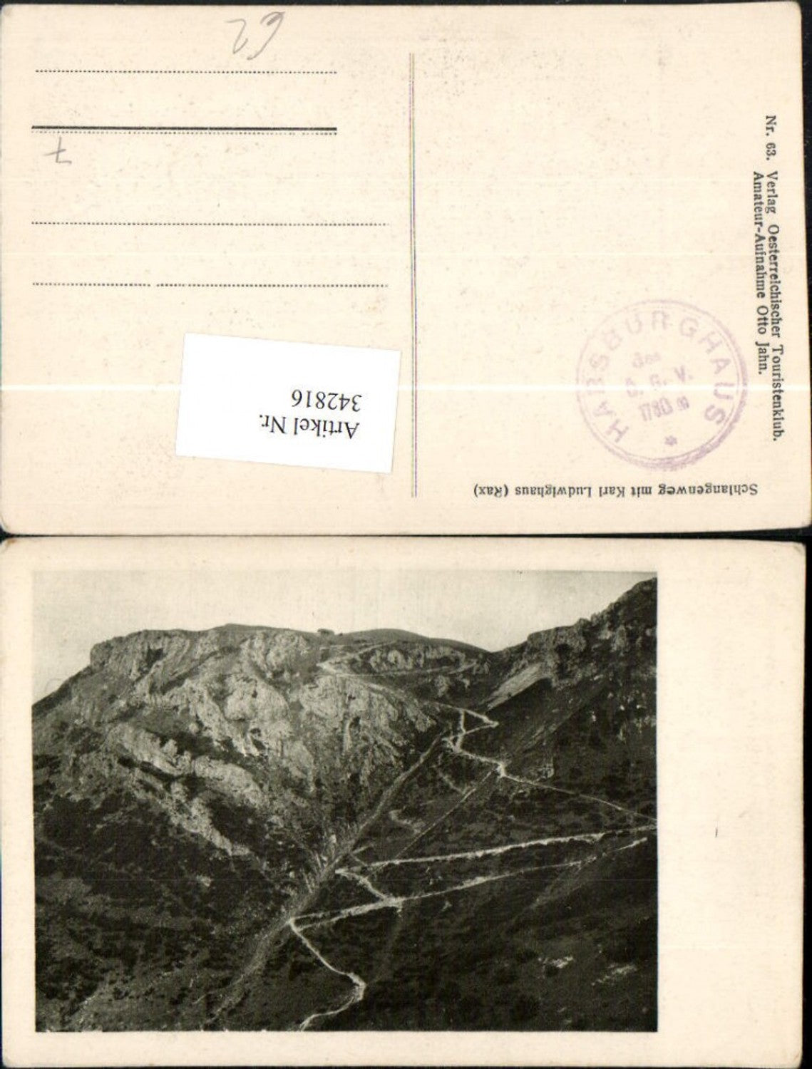 342816,Rax Schlangenweg m. Karl Ludwig-Haus Berghütte b. Reichenau