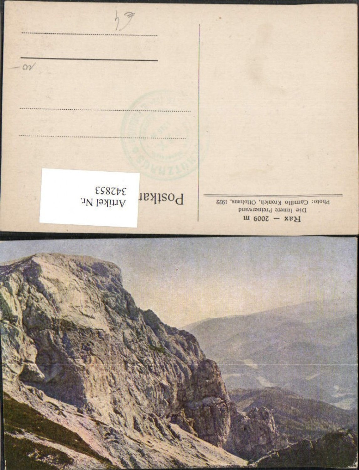 342853,Rax Die innere Preinerwand b. Prein Reichenau Bergkulisse