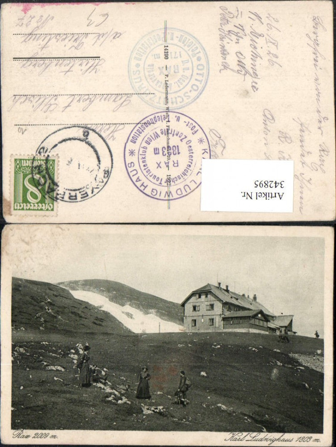 342895,Rax Karl Ludwig-Haus Berghütte b. Prein Reichenau
