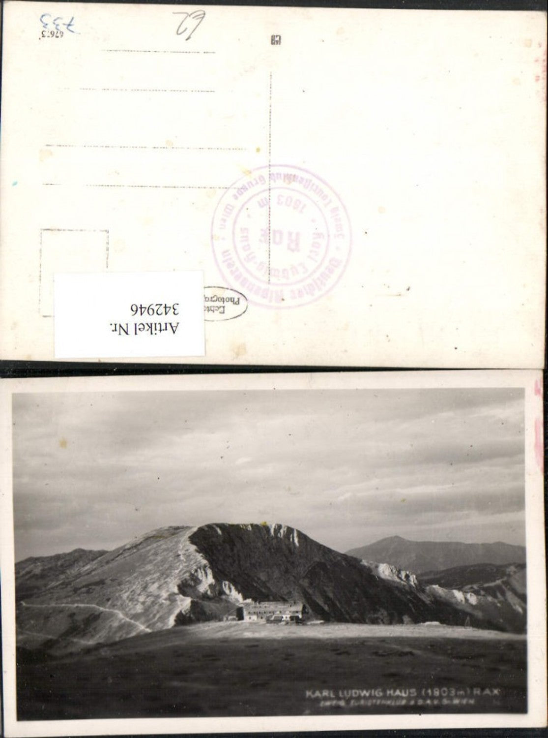 342946,Rax Karl Ludwig-Haus Berghütte b. Prein Reichenau Bergkulisse