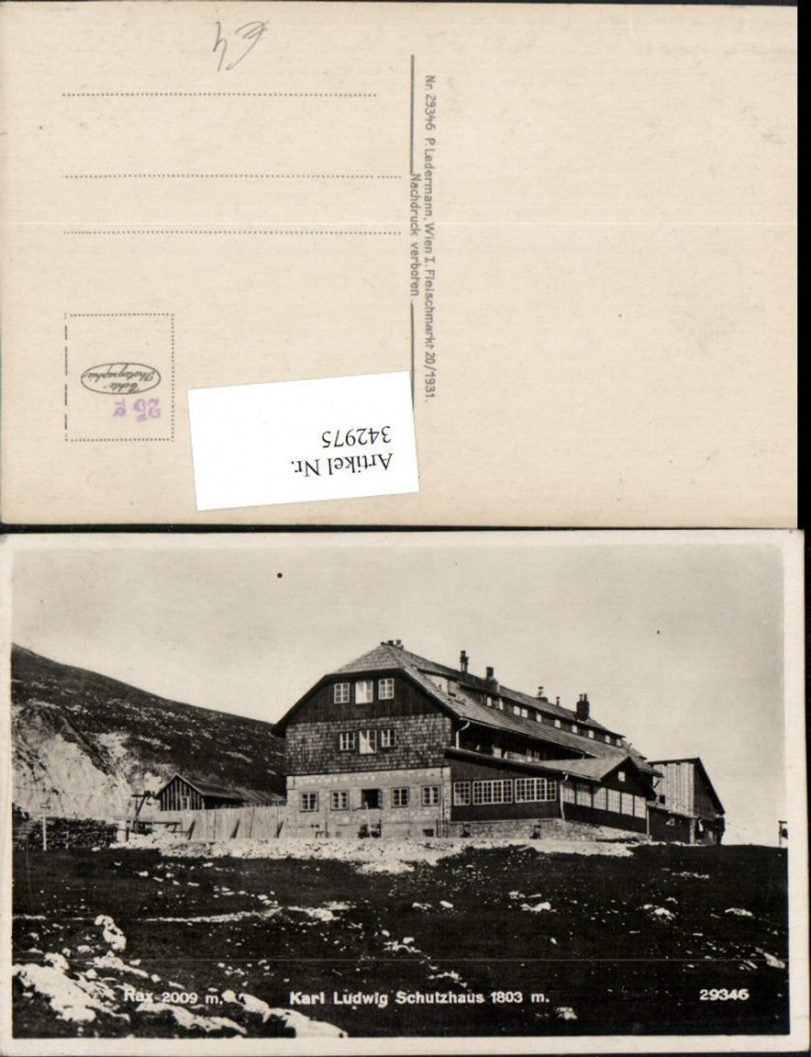 342975,Rax Karl Ludwig-Schutzhaus Berghütte b. Prein Reichenau