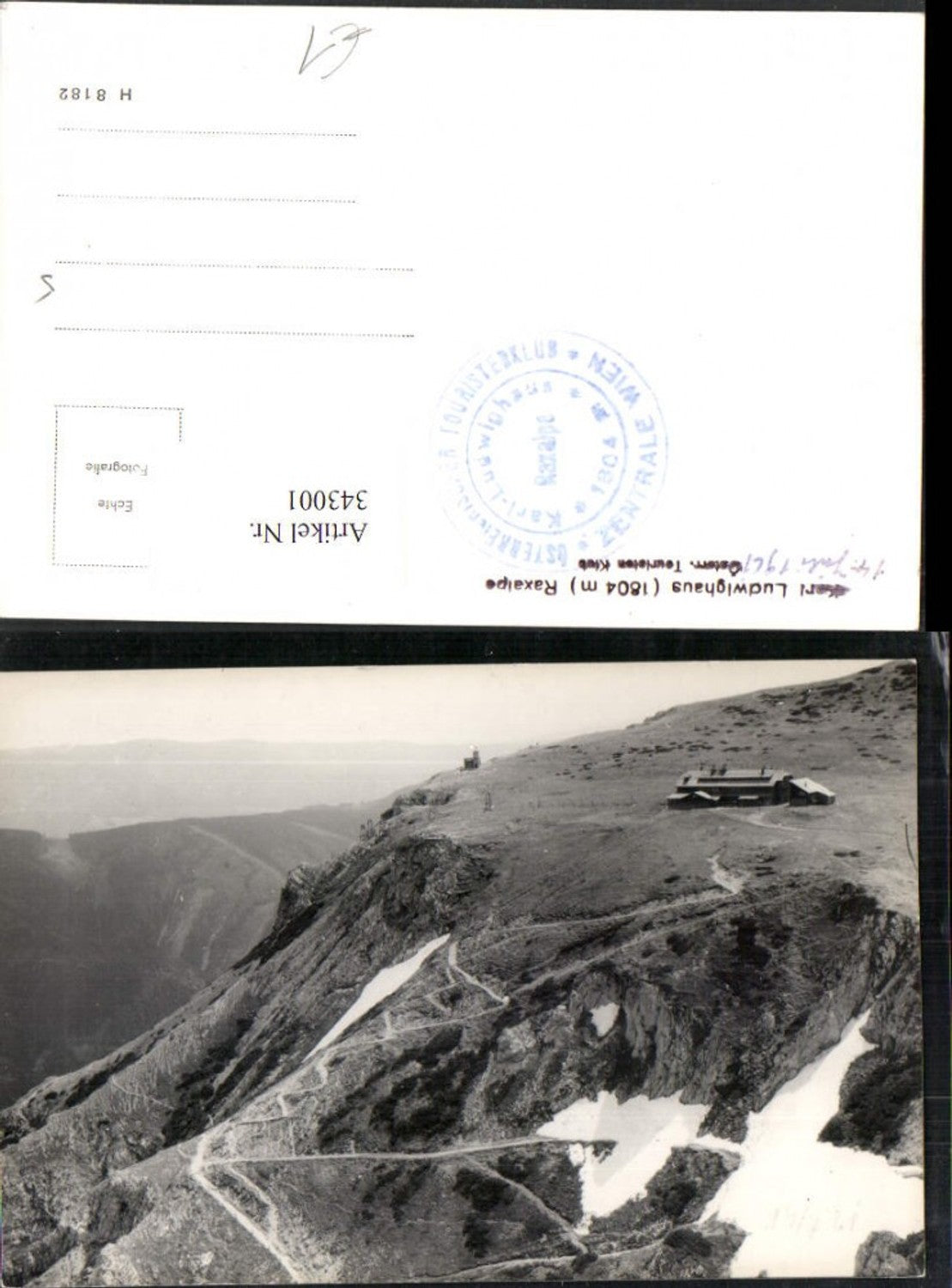 343001,Raxalpe Karl Ludwig-Haus Berghütte b. Prein Reichenau Bergkulisse
