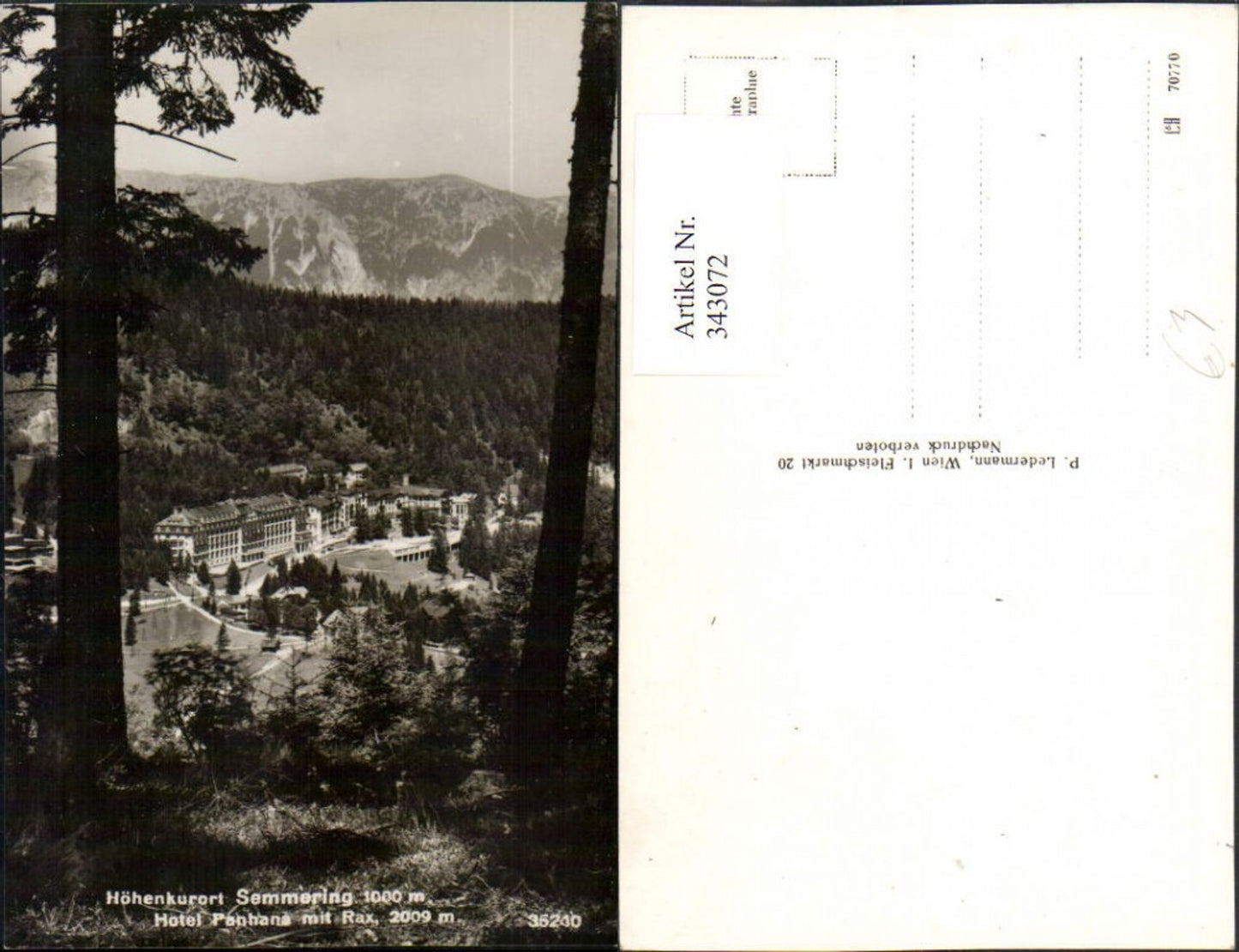 343072,Semmering Hotel Panhans m. Rax Bergkulisse