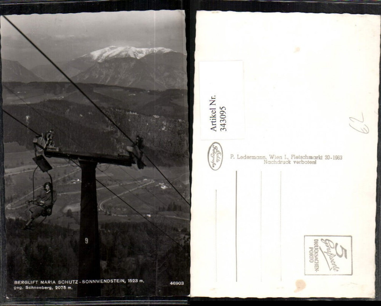 343095,Berglift Maria Schutz – Sonnwendstein geg. Schneeberg Bergkulisse