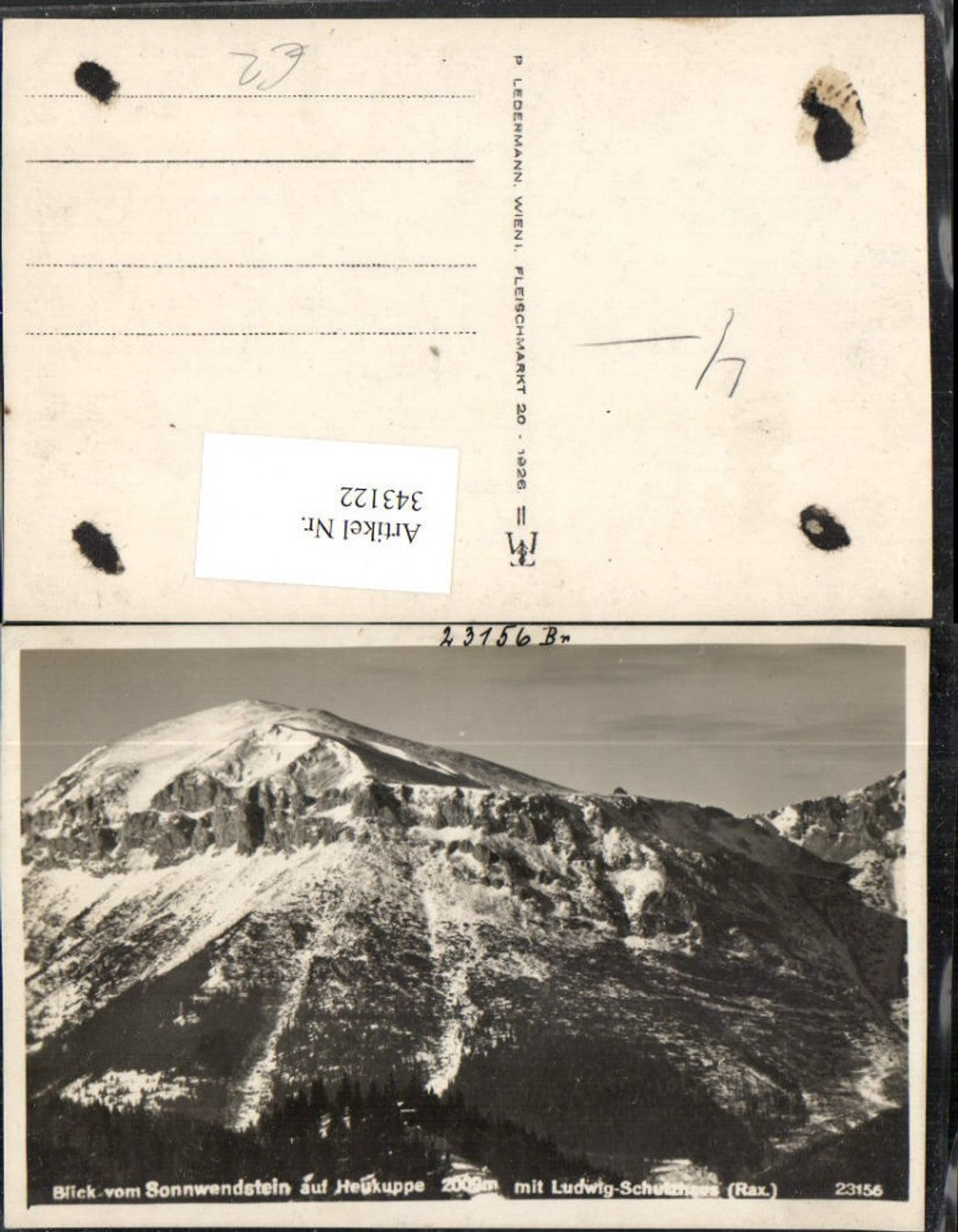 343122,Blick vom Sonnwendstein b. Semmering geg. Heukuppe m. Ludwig-Schutzhaus Bergkulisse
