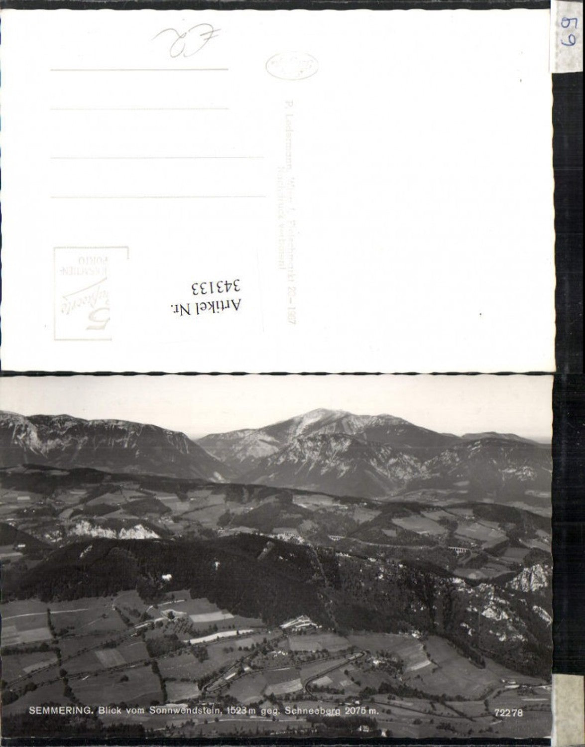 343133,Semmering Blick vom Sonnwendstein geg. Schneeberg Bergkulisse