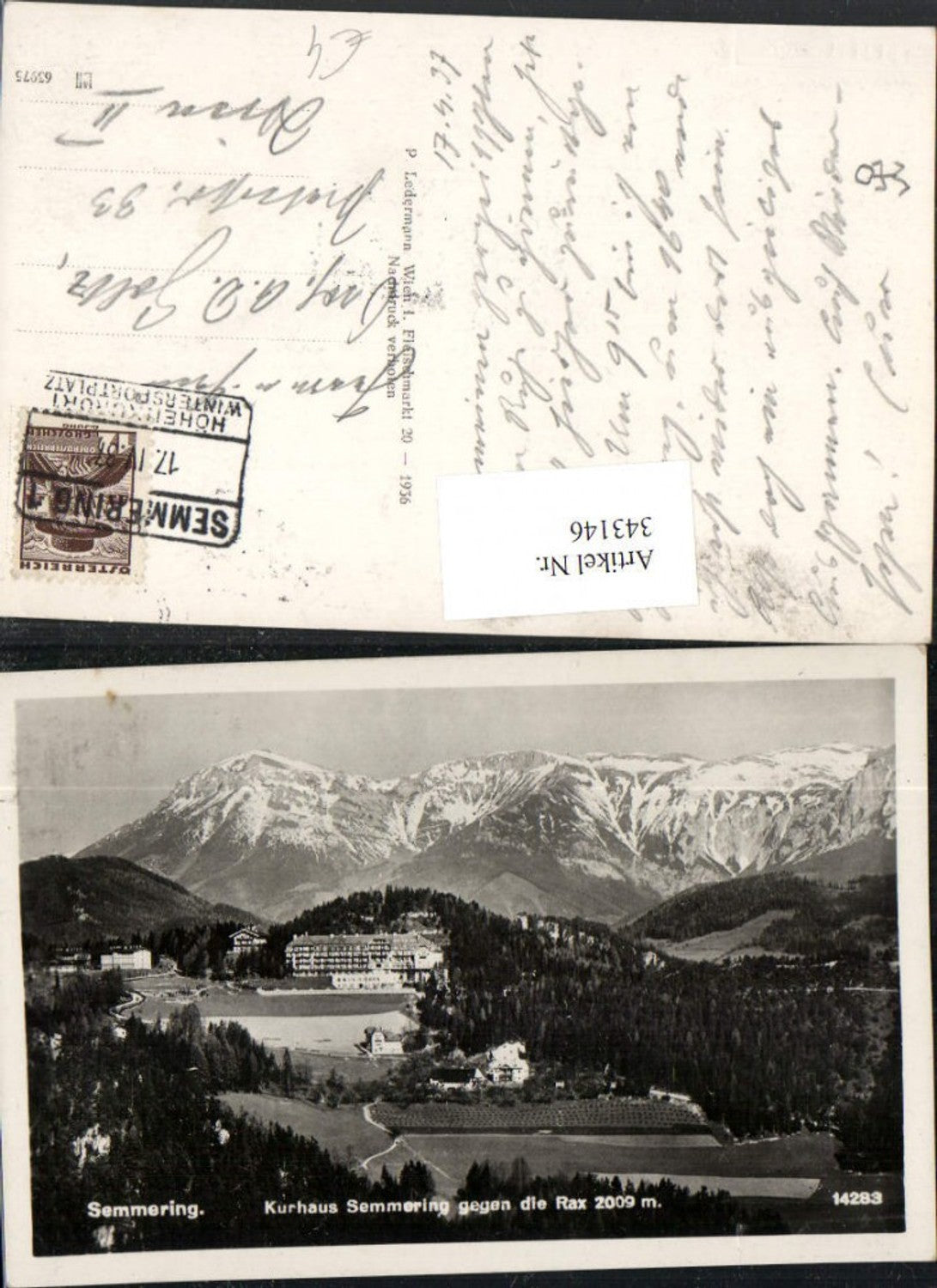 343146,Semmering Kurhaus geg. Rax Bergkulisse