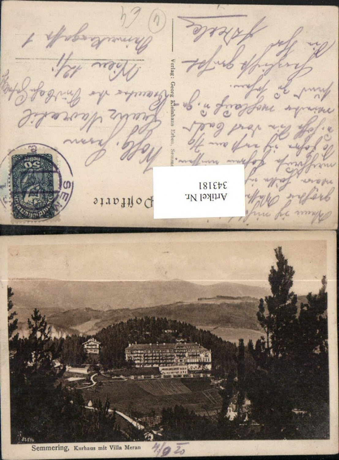 343181,Semmering Kurhaus m. Villa Meran Bergkulisse