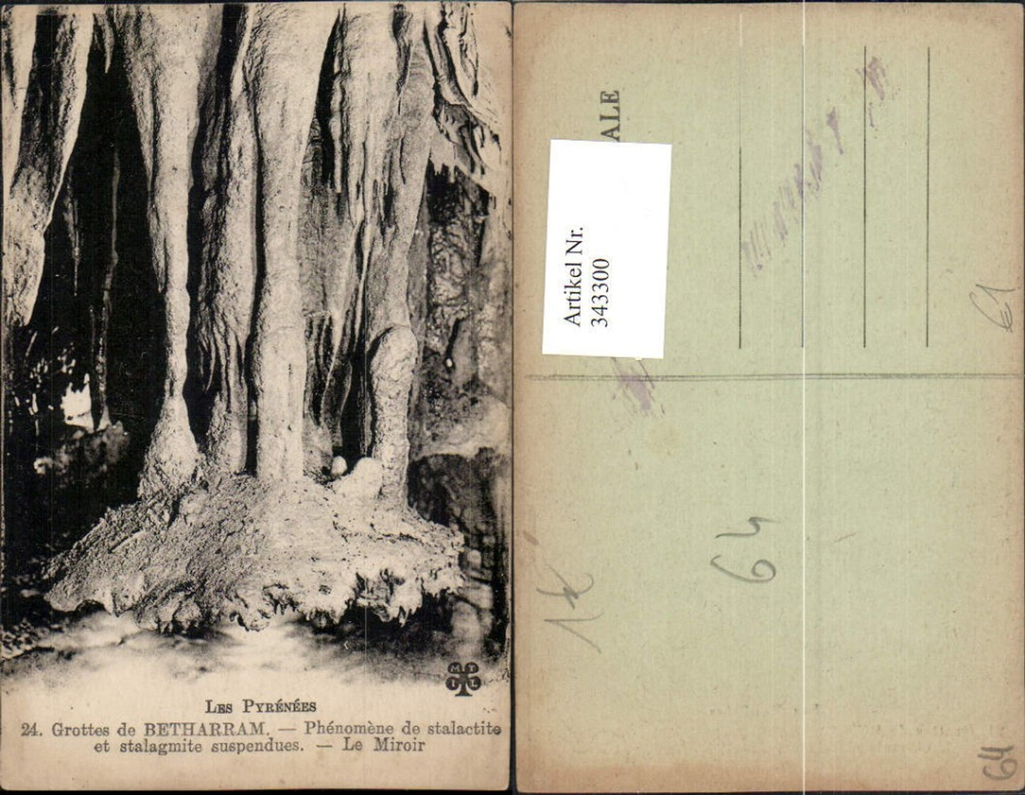 343300,Aquitanien Pyrenees-Atlantiques Grottes de Betharram Phenomene de stalactite Le Miroir Grotte