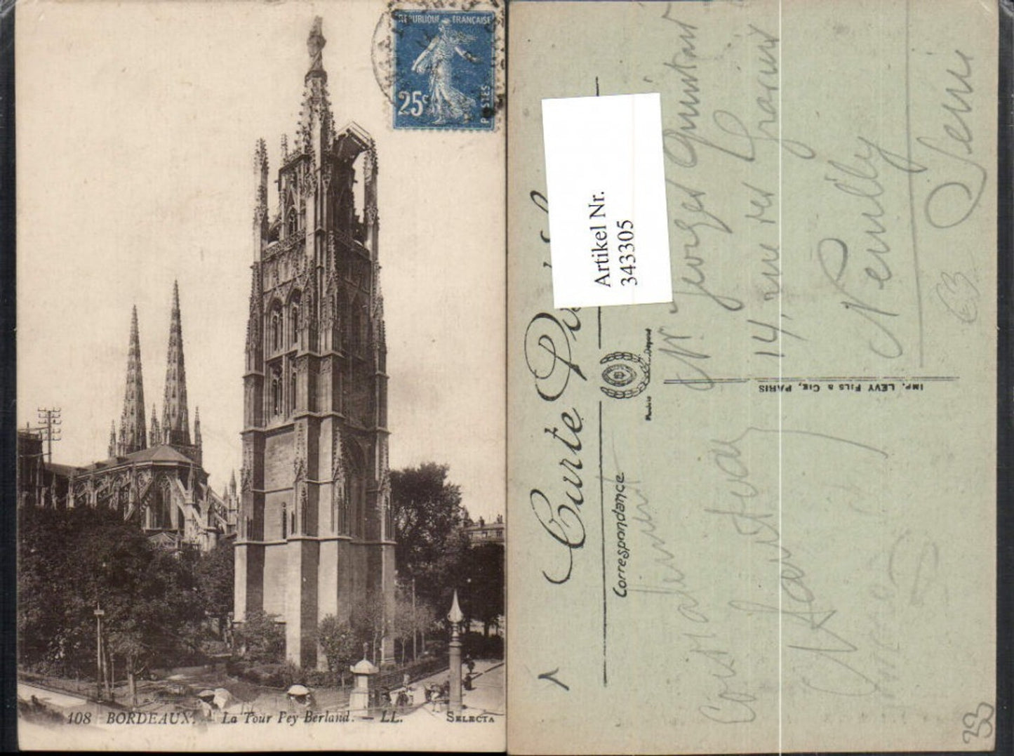 343305,Aquitanien Gironde Bordeaux La Tour Pey Berland Turm